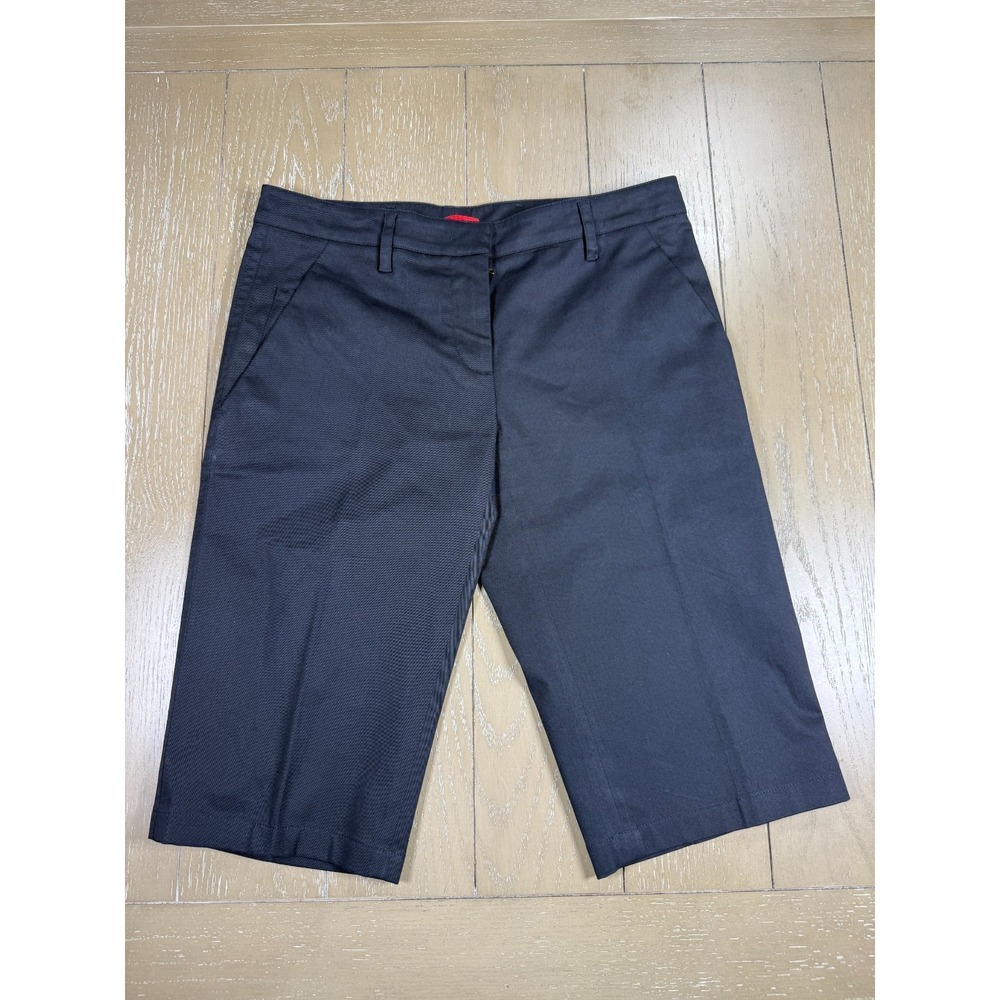 Prada Bermuda Shorts‎ Womens Size 6 Euro 38 Navy Cotton Blend Tailored Dressy